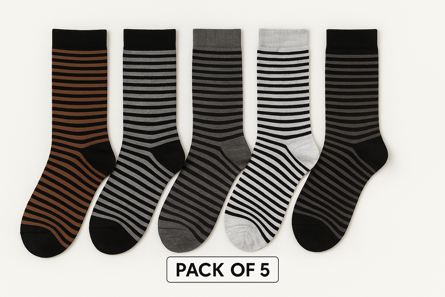 Premium Long Cotton Socks – Pack of 5